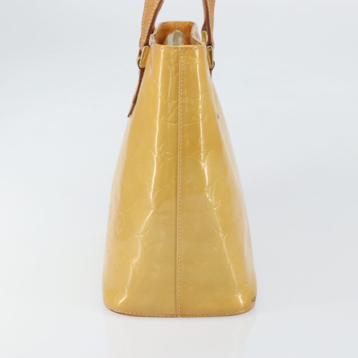 LOUIS VUITTON Monogram Vernis Houston Hand Bag Beige M91004 LV Auth hk3455