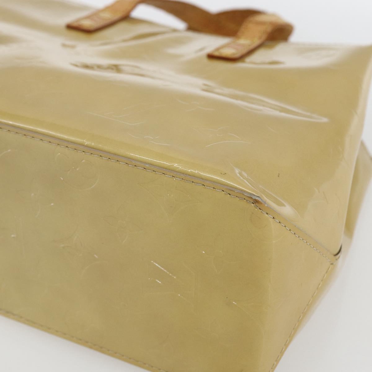 LOUIS VUITTON Monogram Vernis Reade PM Hand Bag Beige M91334 LV Auth hk3457