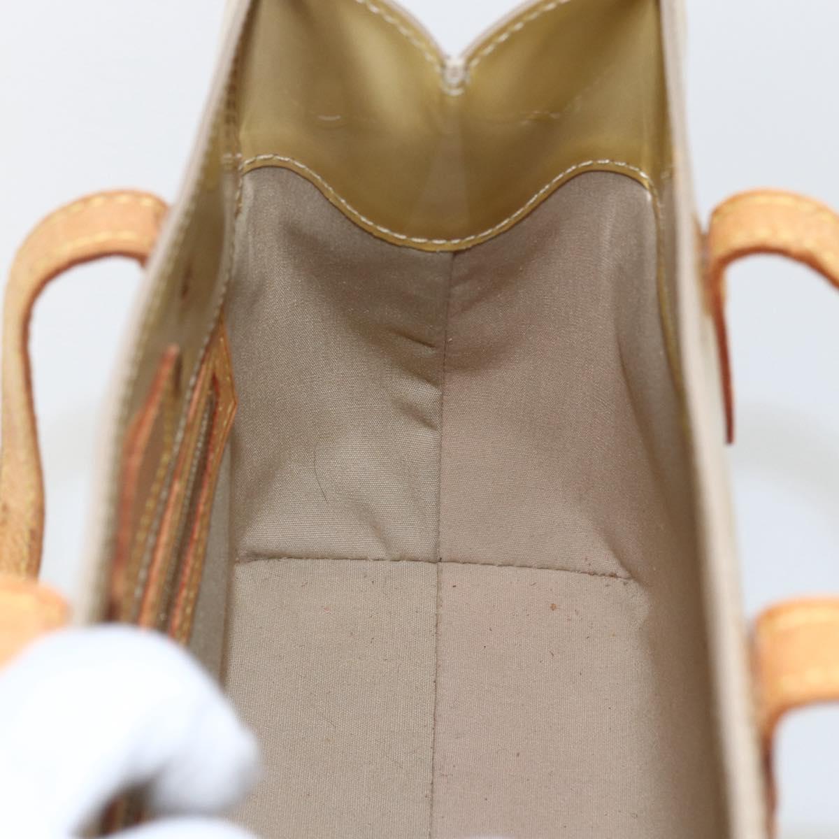 LOUIS VUITTON Monogram Vernis Reade PM Hand Bag Beige M91334 LV Auth hk3457