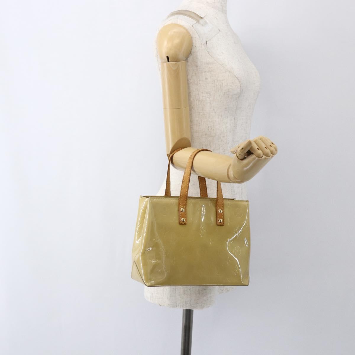 LOUIS VUITTON Monogram Vernis Reade PM Hand Bag Beige M91334 LV Auth hk3457