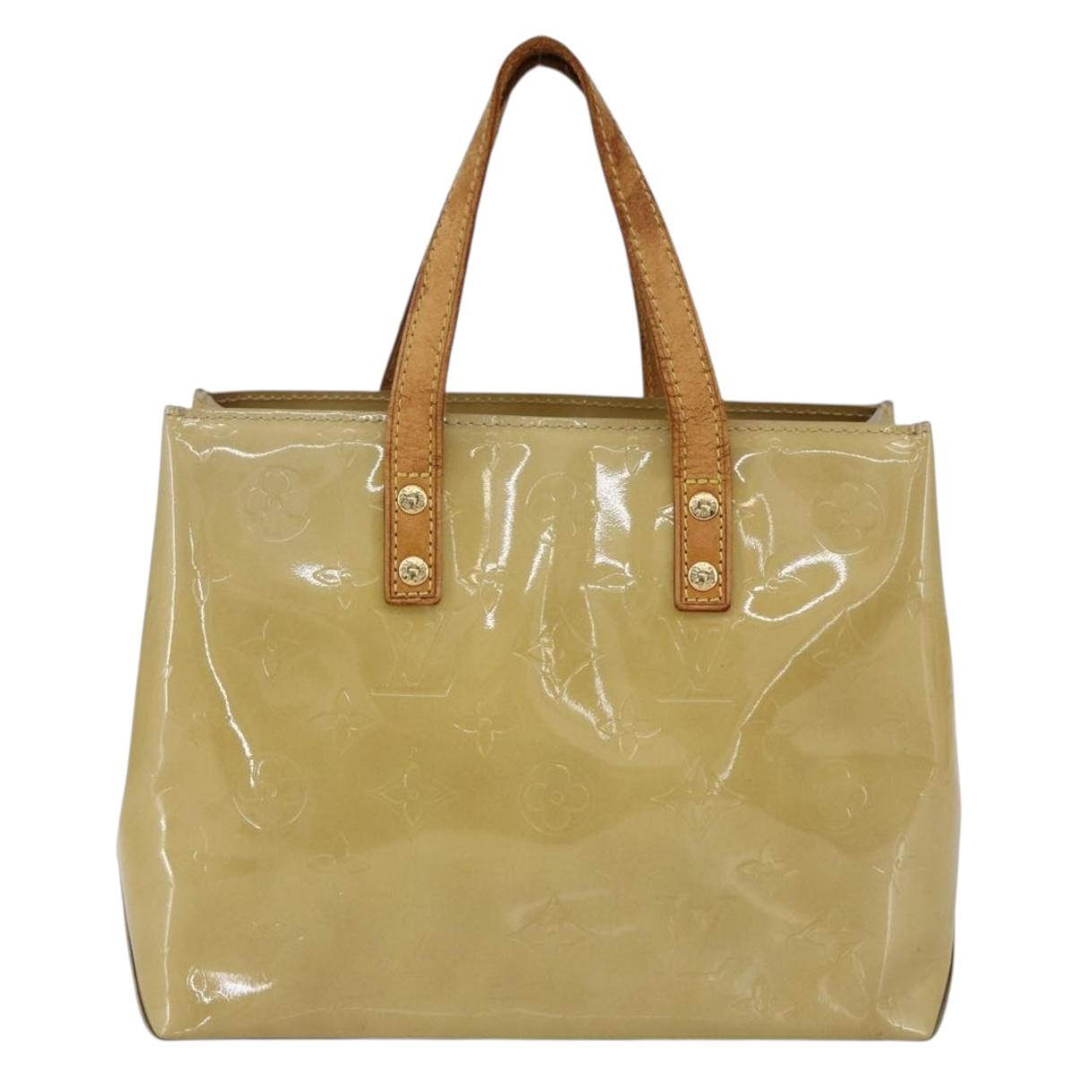 LOUIS VUITTON Monogram Vernis Reade PM Hand Bag Beige M91334 LV Auth hk3457