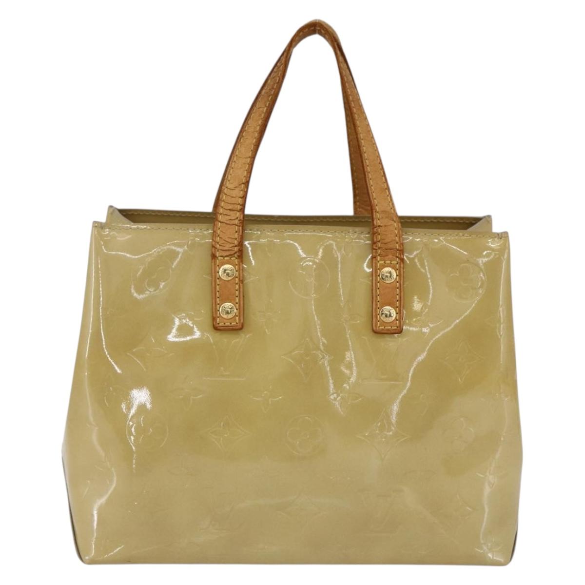 LOUIS VUITTON Monogram Vernis Reade PM Hand Bag Beige M91334 LV Auth hk3457