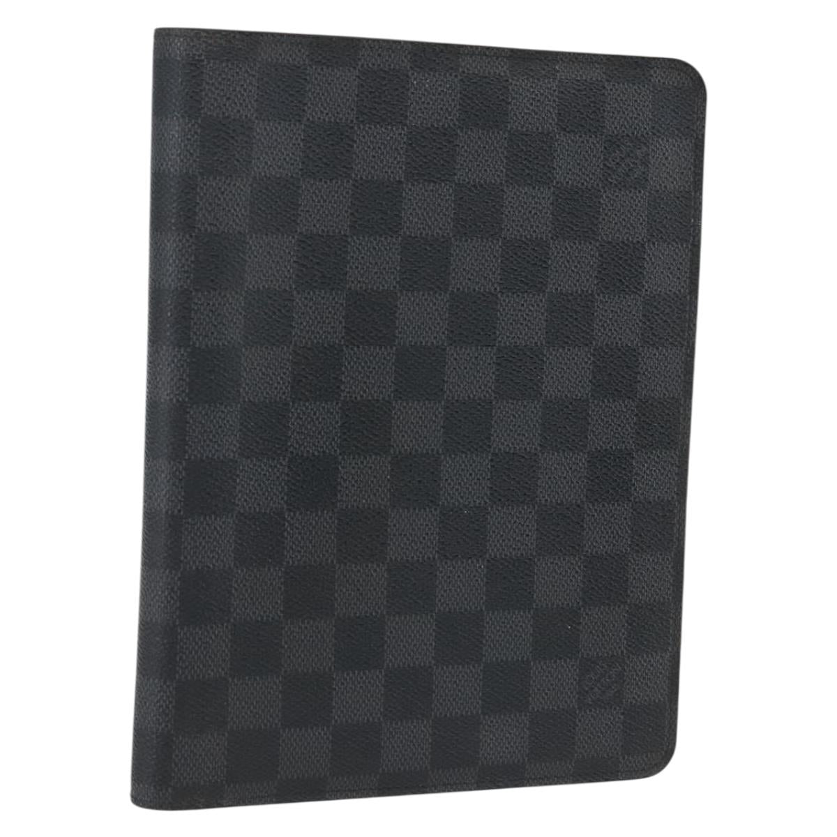 LOUIS VUITTON Damier Graphite Agenda Bureau Note Cover R20974 LV Auth hk3469