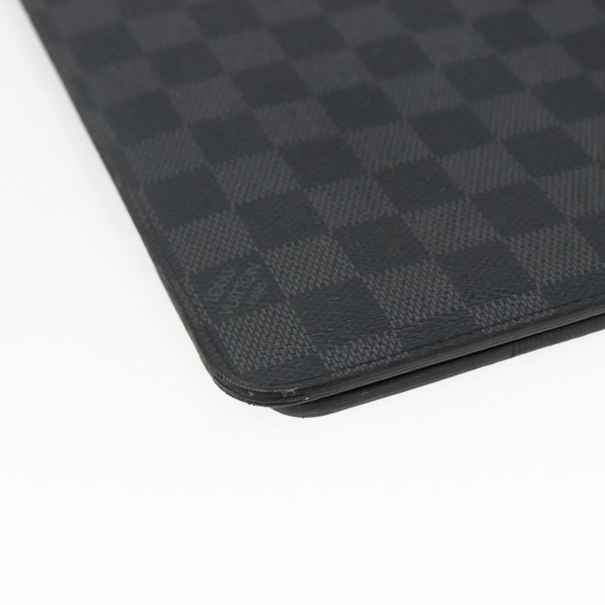 LOUIS VUITTON Damier Graphite Agenda Bureau Note Cover R20974 LV Auth hk3469