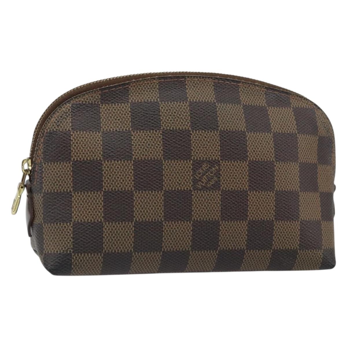 LOUIS VUITTON Damier Ebene Pochette Cosmetic PM Pouch N47516 LV Auth hk3473
