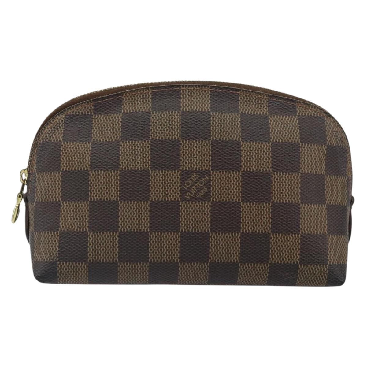 LOUIS VUITTON Damier Ebene Pochette Cosmetic PM Pouch N47516 LV Auth hk3473