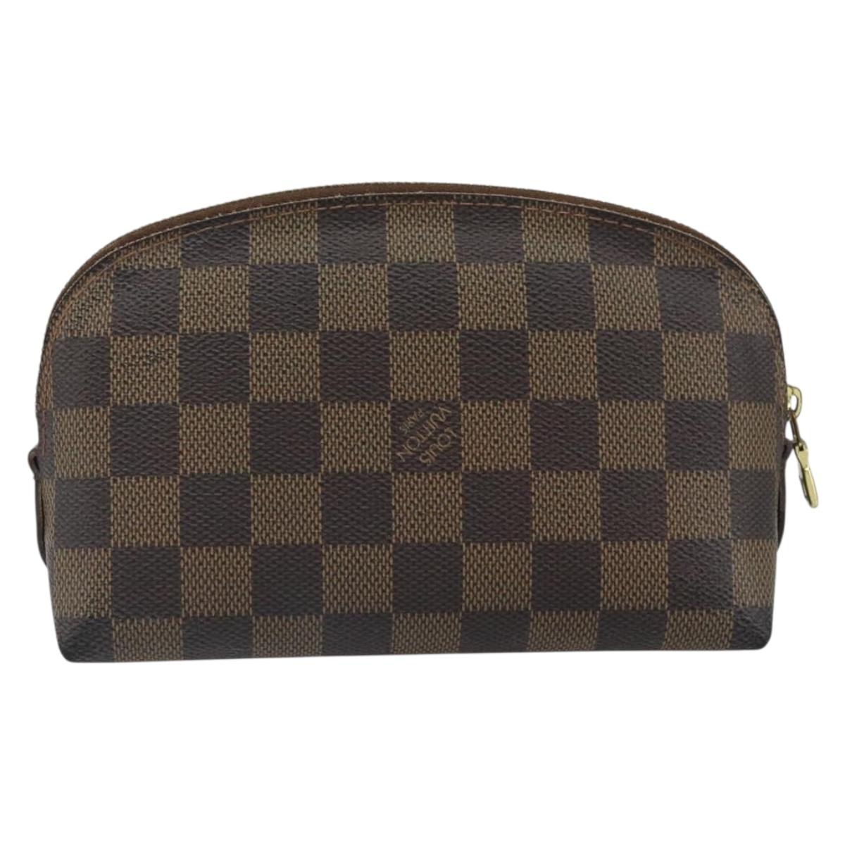 LOUIS VUITTON Damier Ebene Pochette Cosmetic PM Pouch N47516 LV Auth hk3473