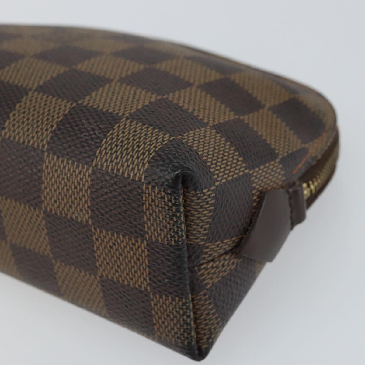 LOUIS VUITTON Damier Ebene Pochette Cosmetic PM Pouch N47516 LV Auth hk3473