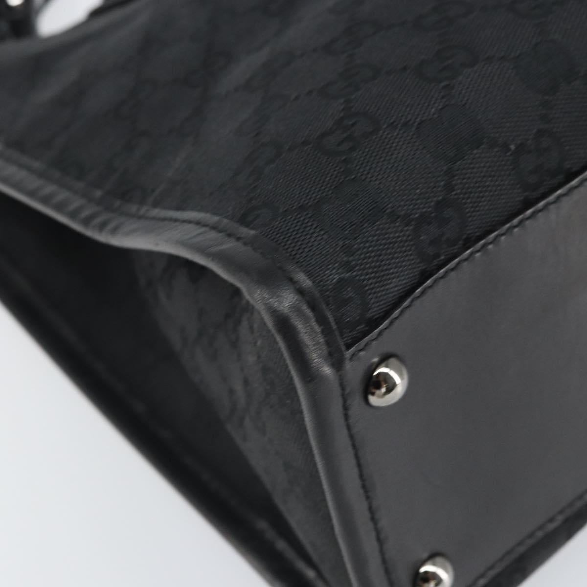 GUCCI GG Canvas Hand Bag Black Silver 110292 Auth hk3496