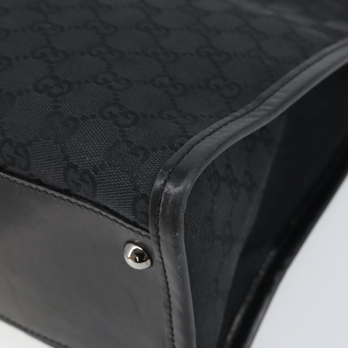 GUCCI GG Canvas Hand Bag Black Silver 110292 Auth hk3496