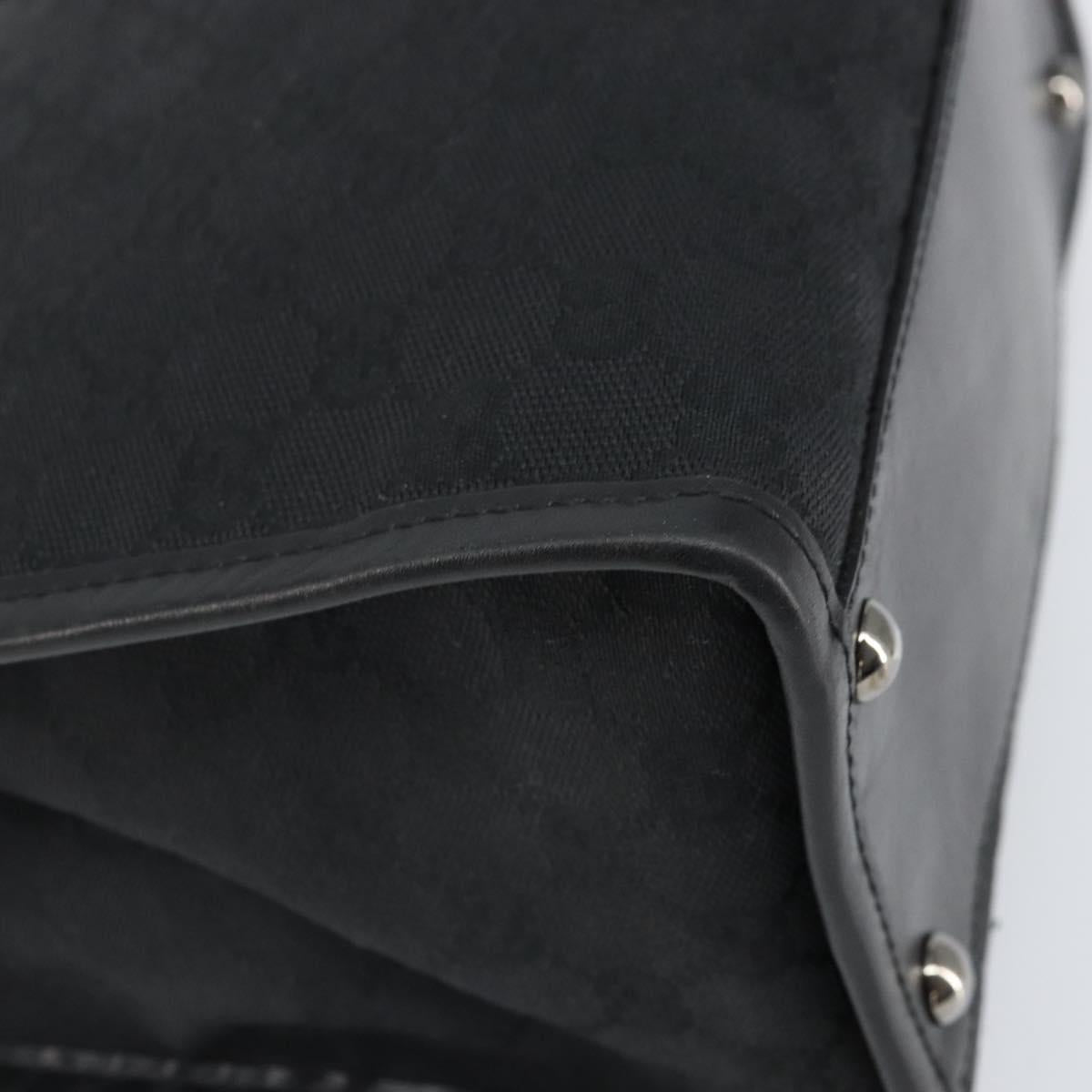 GUCCI GG Canvas Hand Bag Black Silver 110292 Auth hk3496