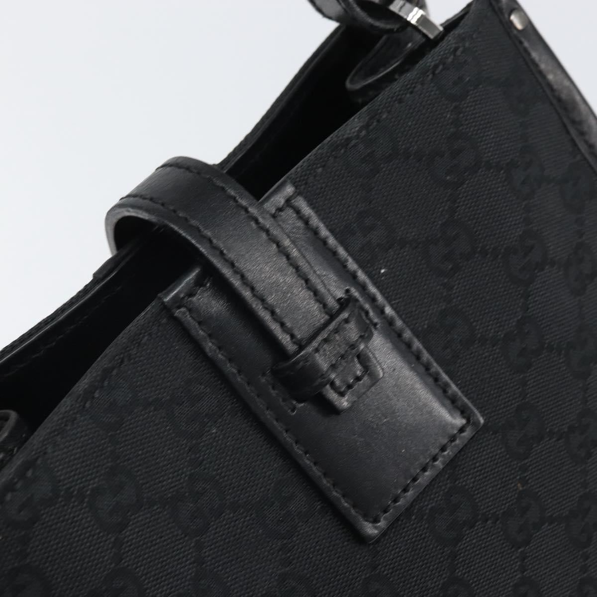 GUCCI GG Canvas Hand Bag Black Silver 110292 Auth hk3496