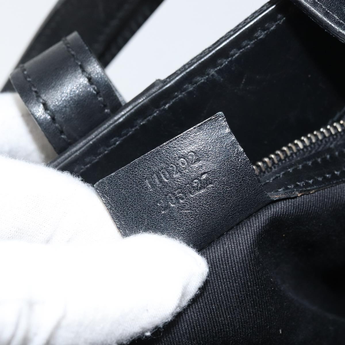 GUCCI GG Canvas Hand Bag Black Silver 110292 Auth hk3496
