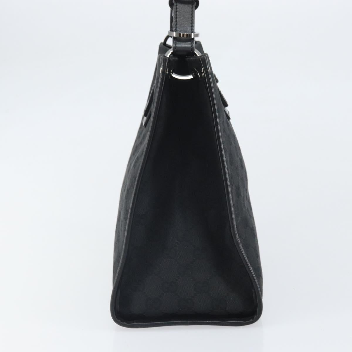 GUCCI GG Canvas Hand Bag Black Silver 110292 Auth hk3496
