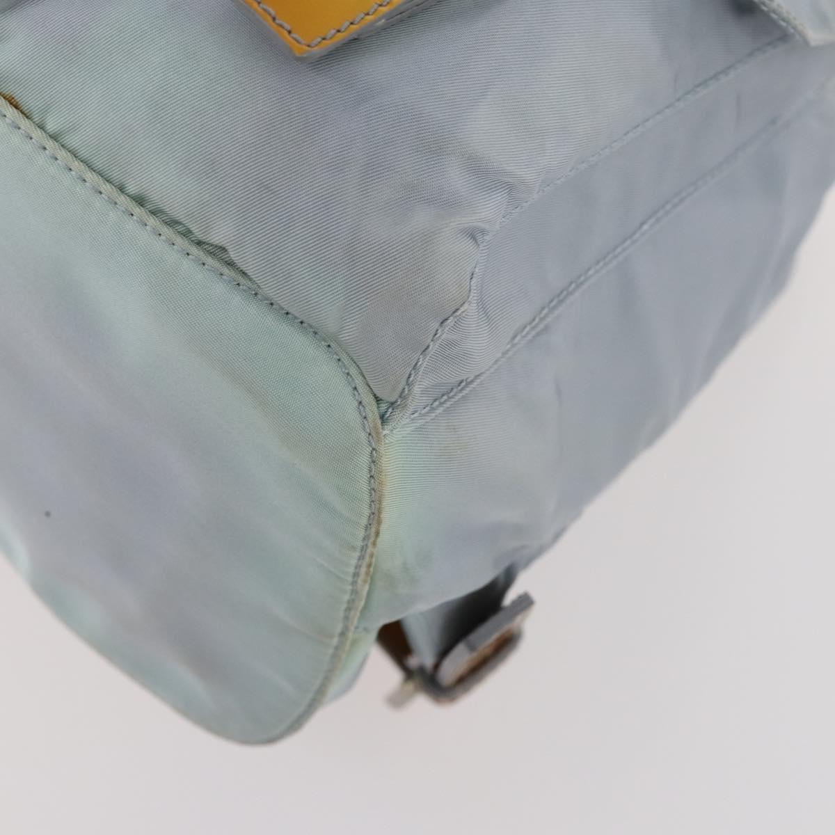 PRADA Backpack Nylon Light Blue Silver Auth hk3498A