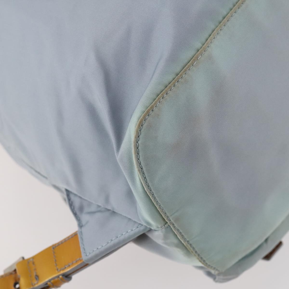 PRADA Backpack Nylon Light Blue Silver Auth hk3498A