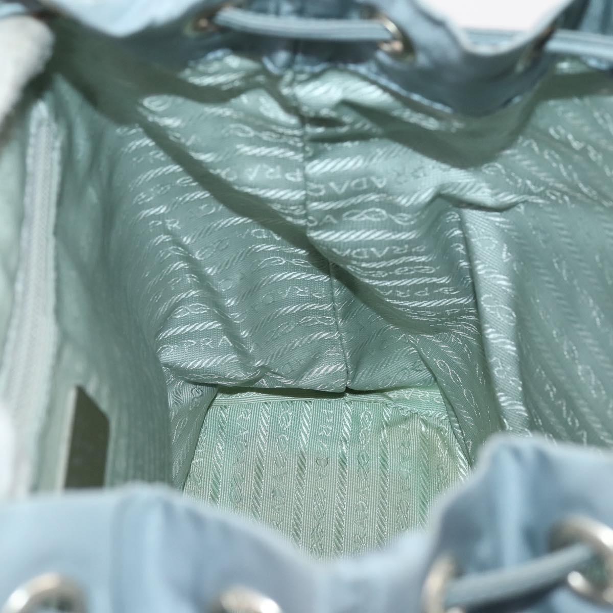 PRADA Backpack Nylon Light Blue Silver Auth hk3498A
