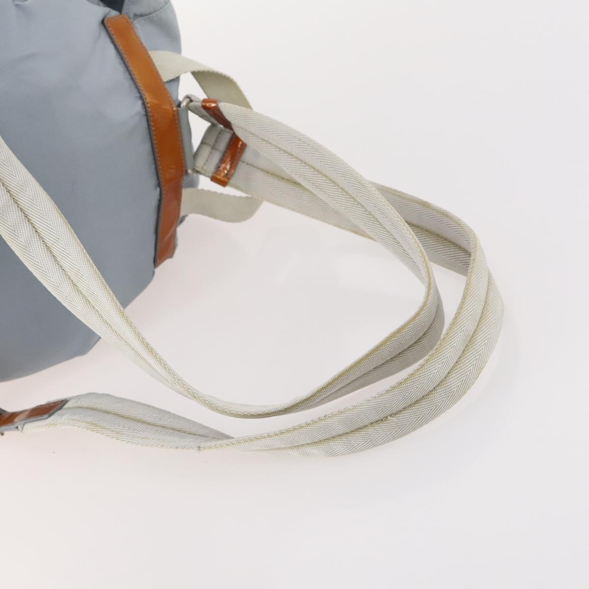 PRADA Backpack Nylon Light Blue Silver Auth hk3498A