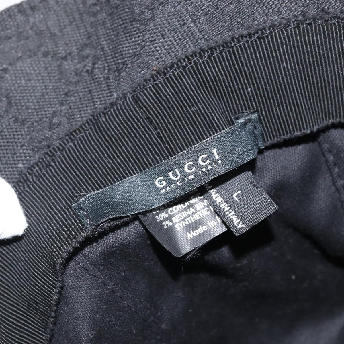 GUCCI GG Canvas Bucket Hat L Black Auth hk3506
