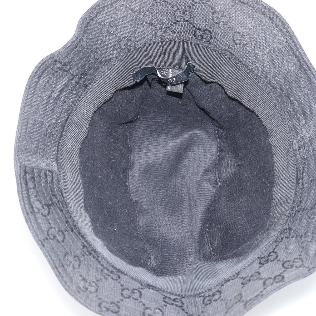GUCCI GG Canvas Bucket Hat L Black Auth hk3506