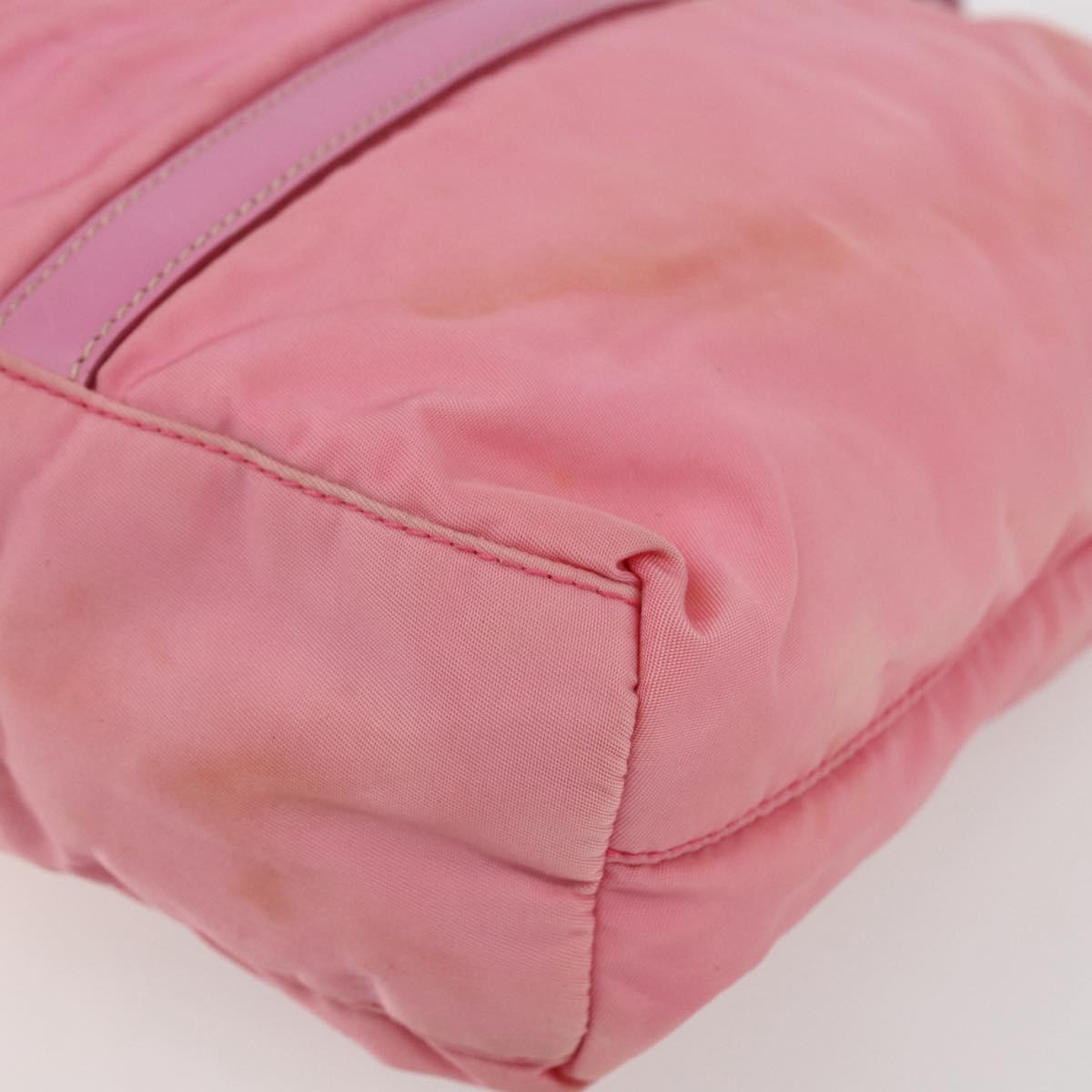 PRADA Hand Bag Nylon 2way Pink Silver Auth hk3514