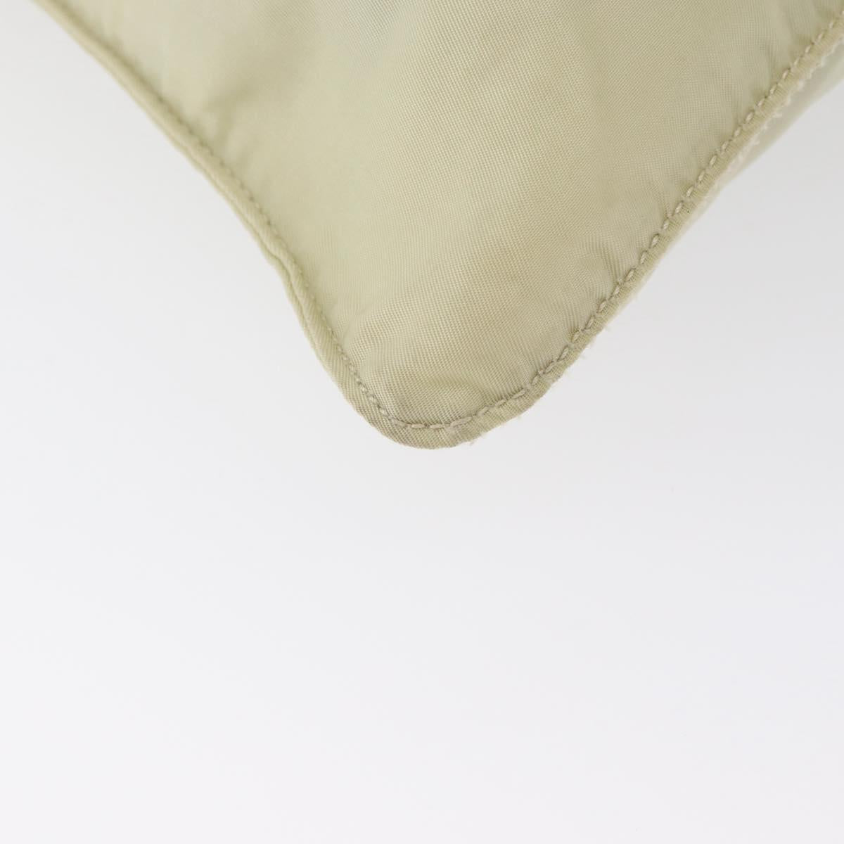 PRADA Shoulder Bag Nylon Ivory Silver Auth hk3516