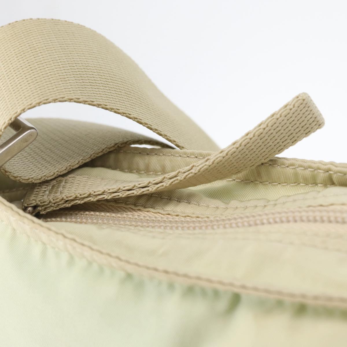 PRADA Shoulder Bag Nylon Ivory Silver Auth hk3516