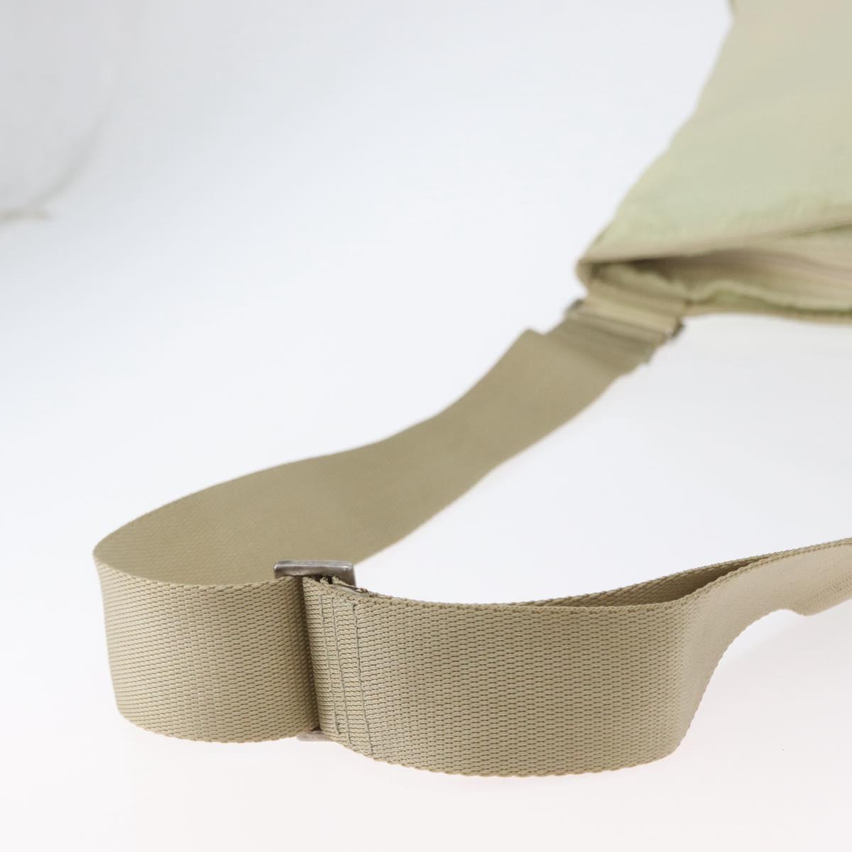 PRADA Shoulder Bag Nylon Ivory Silver Auth hk3516
