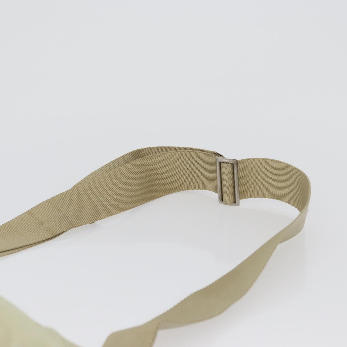 PRADA Shoulder Bag Nylon Ivory Silver Auth hk3516