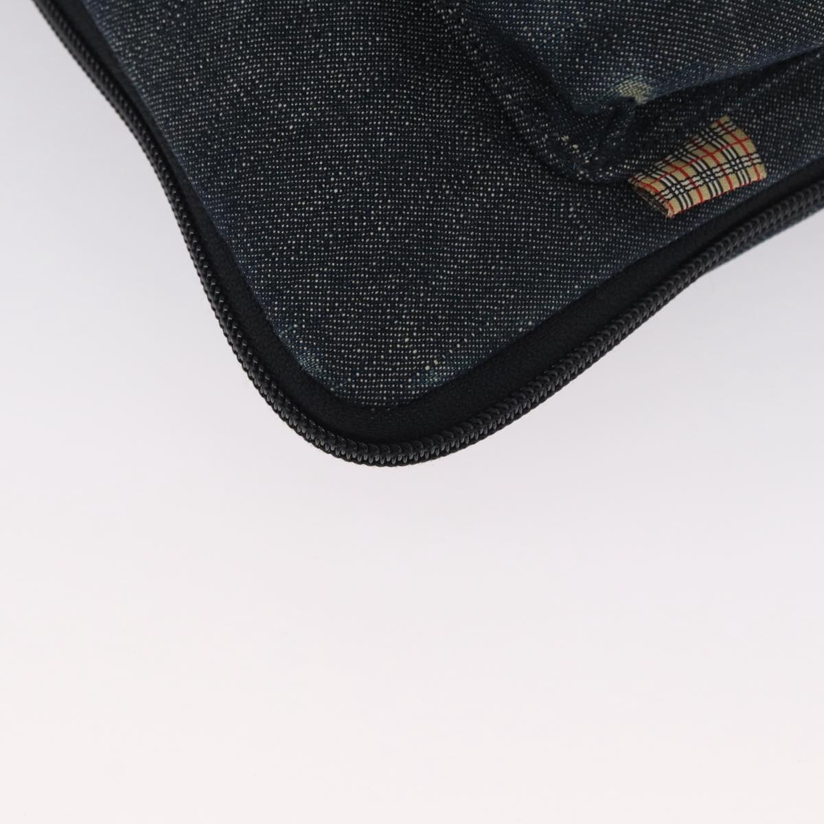 Burberrys Blue Label Shoulder Bag Denim Blue Silver Auth hk3519