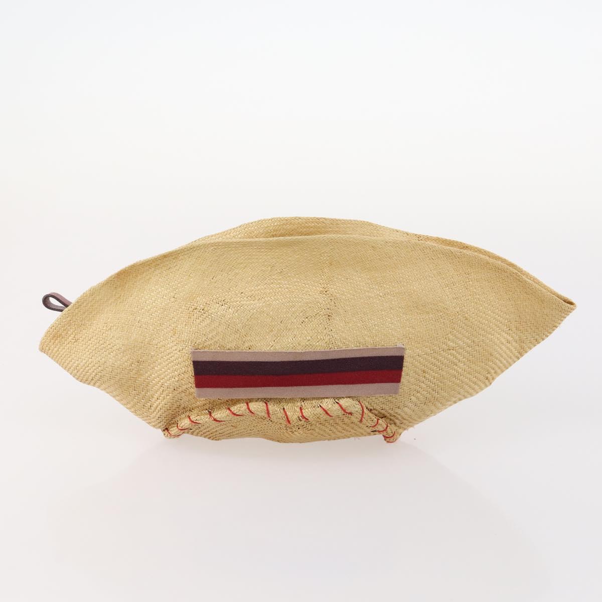 Miu Miu Chloe Clutch Bag Canvas 2 Set Beige Red Auth hk3521
