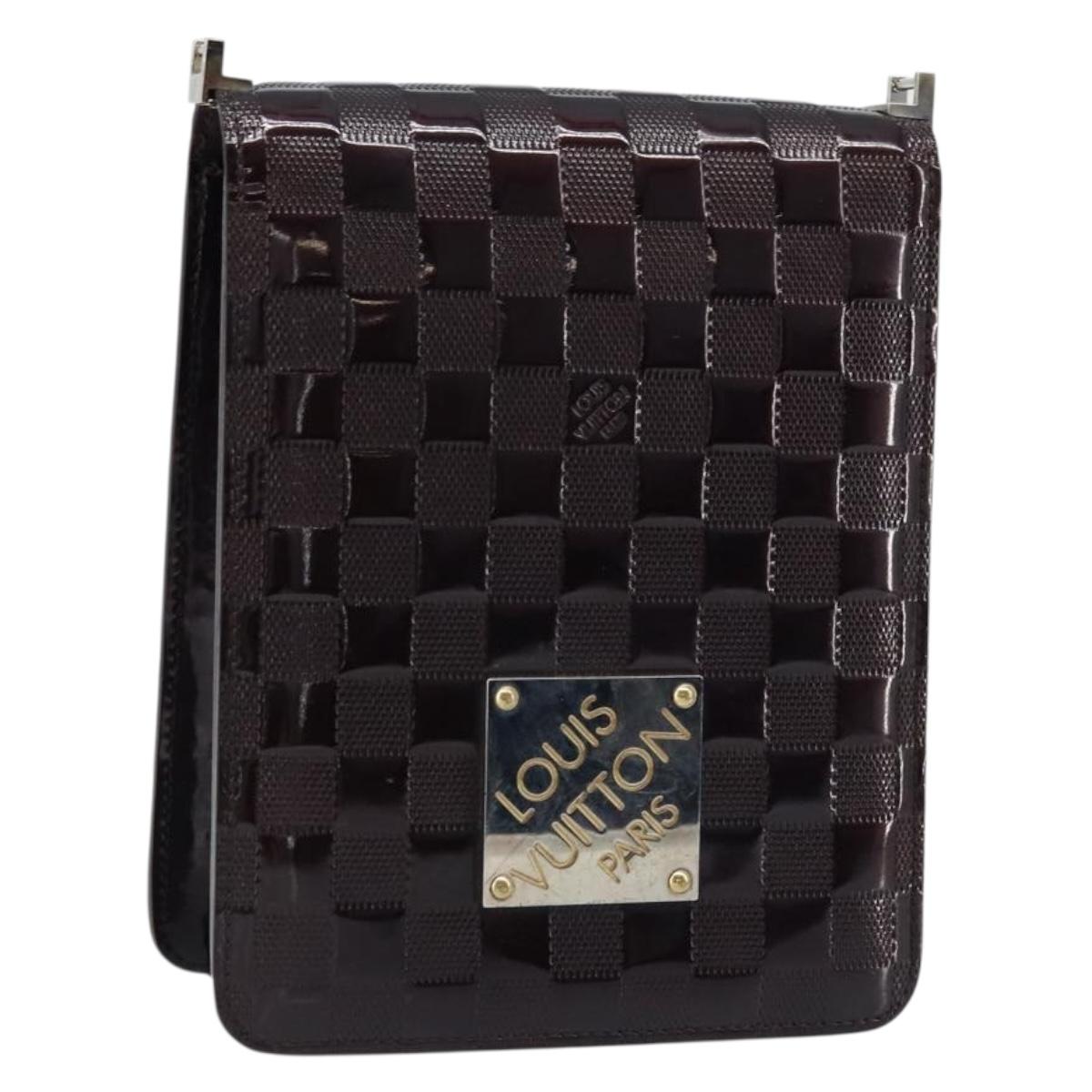 LOUIS VUITTON Damier Vernis Club Shoulder Bag Black M92129 LV Auth hk3524