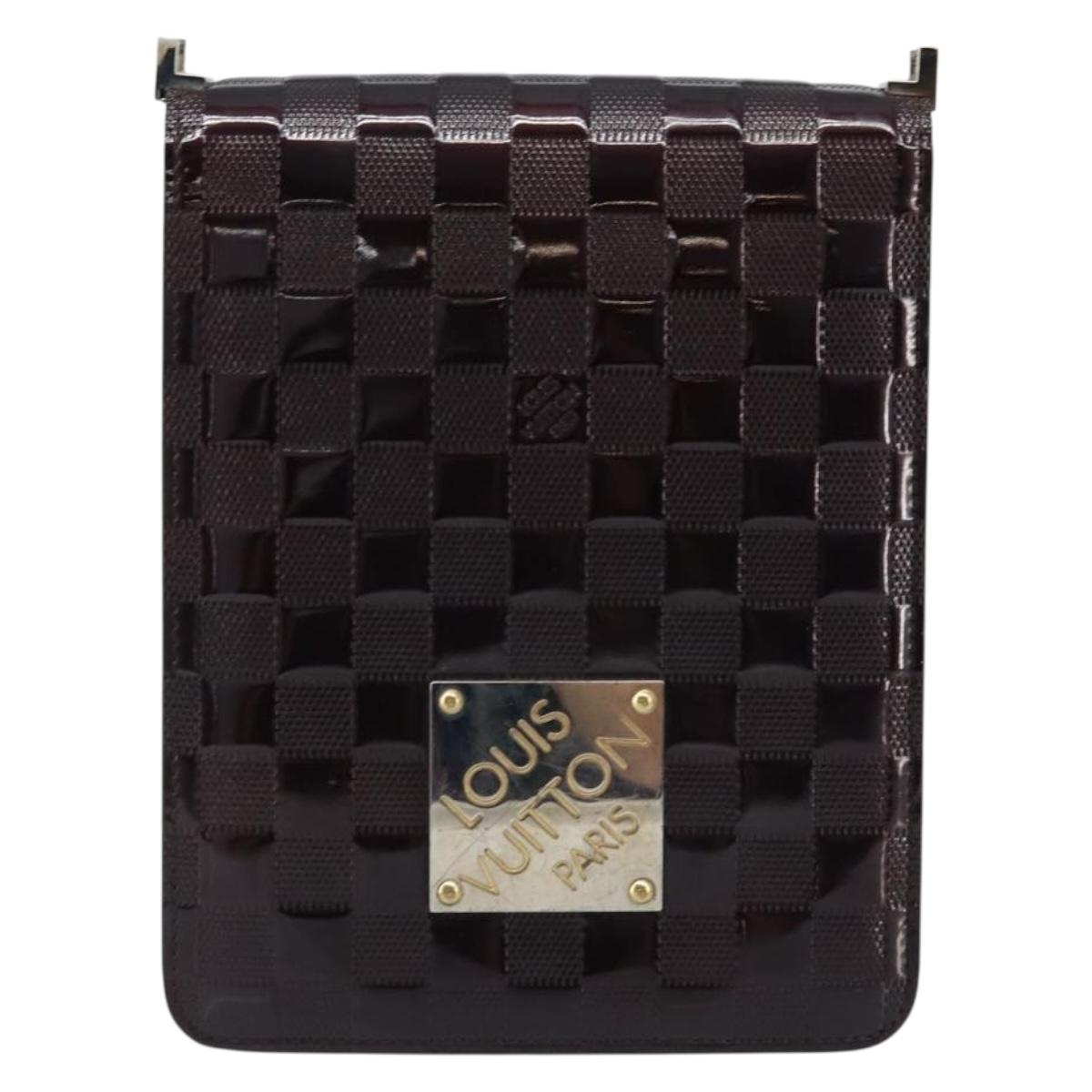 LOUIS VUITTON Damier Vernis Club Shoulder Bag Black M92129 LV Auth hk3524