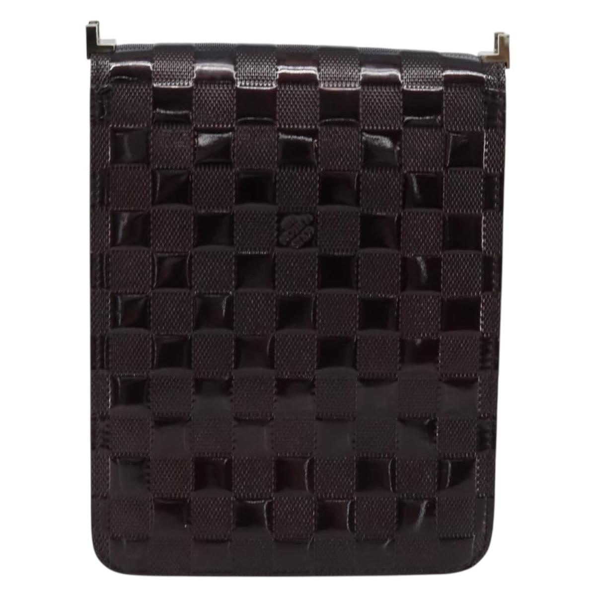 LOUIS VUITTON Damier Vernis Club Shoulder Bag Black M92129 LV Auth hk3524