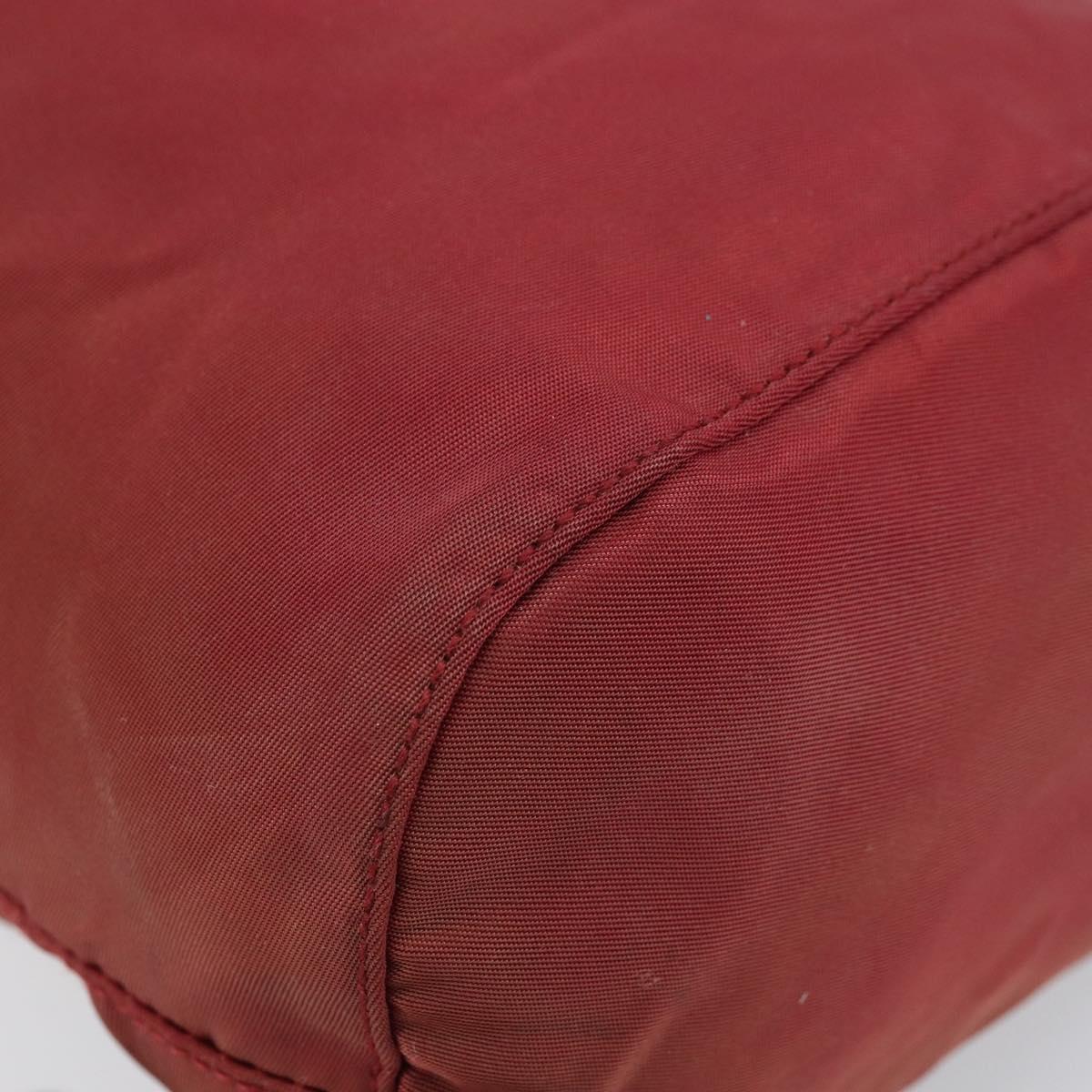 PRADA Drawstring Pouch Nylon Red Auth hk3533