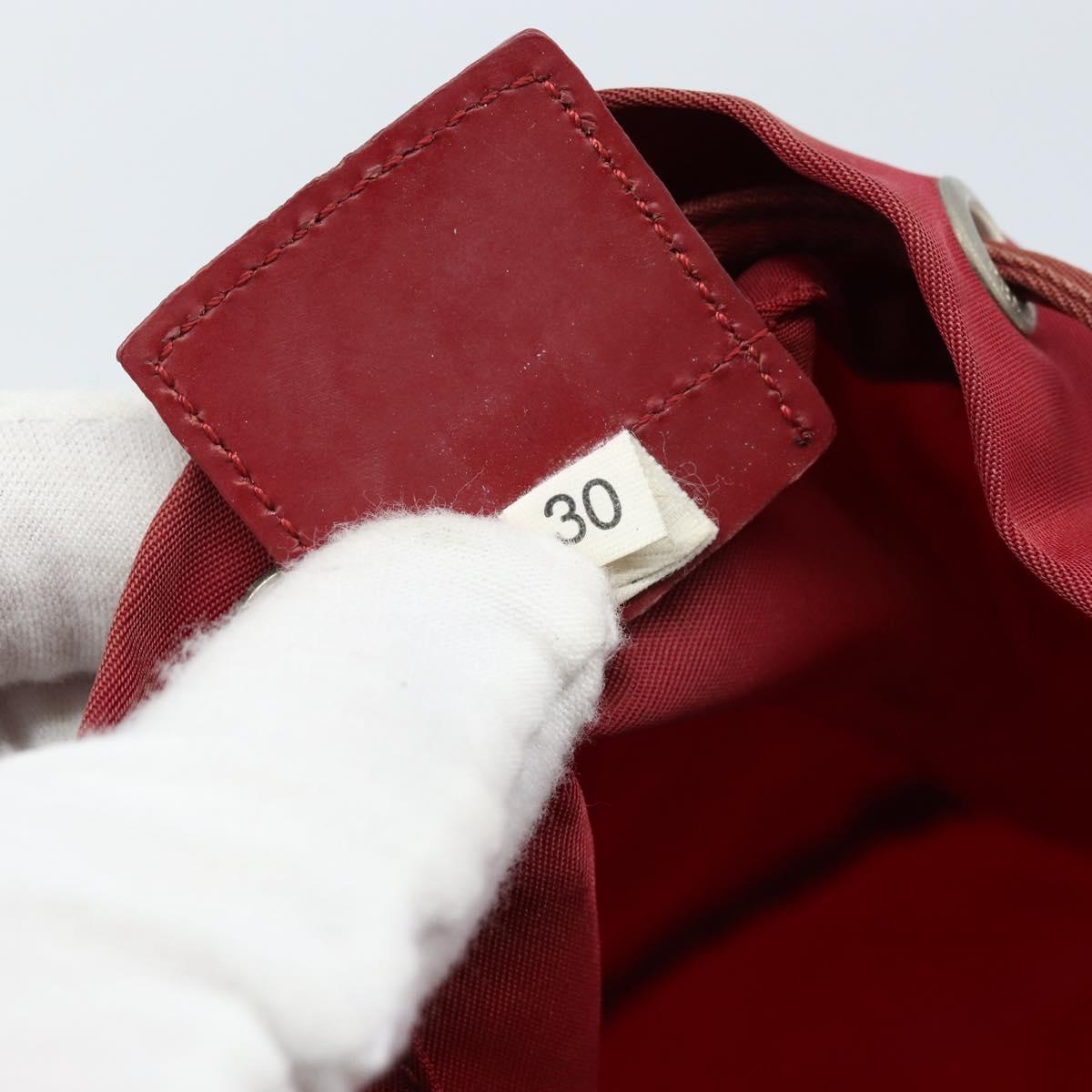 PRADA Drawstring Pouch Nylon Red Auth hk3533
