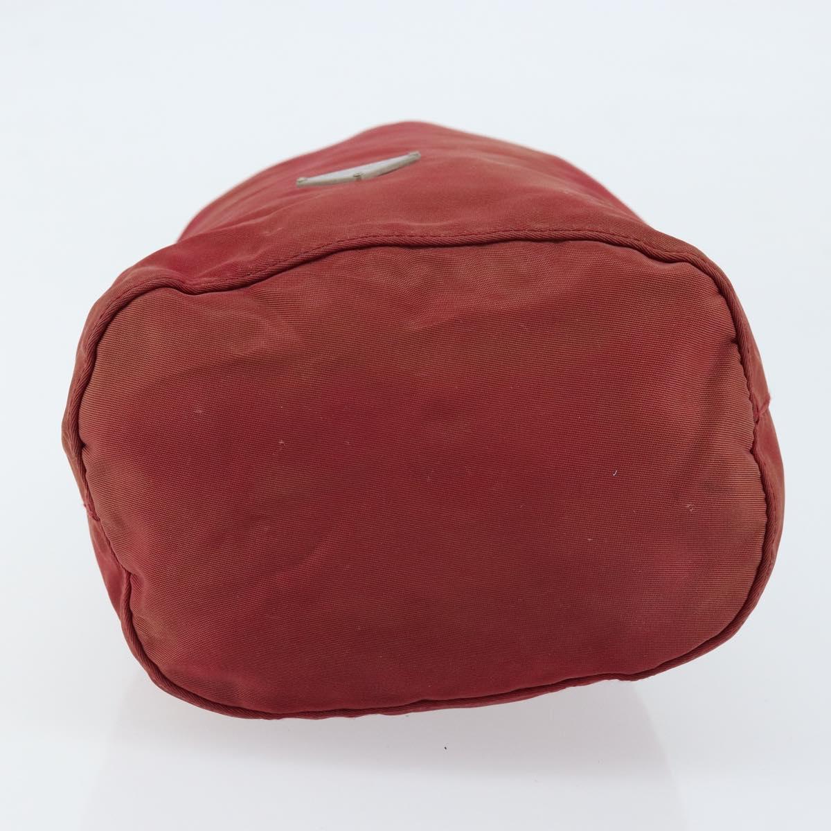 PRADA Drawstring Pouch Nylon Red Auth hk3533