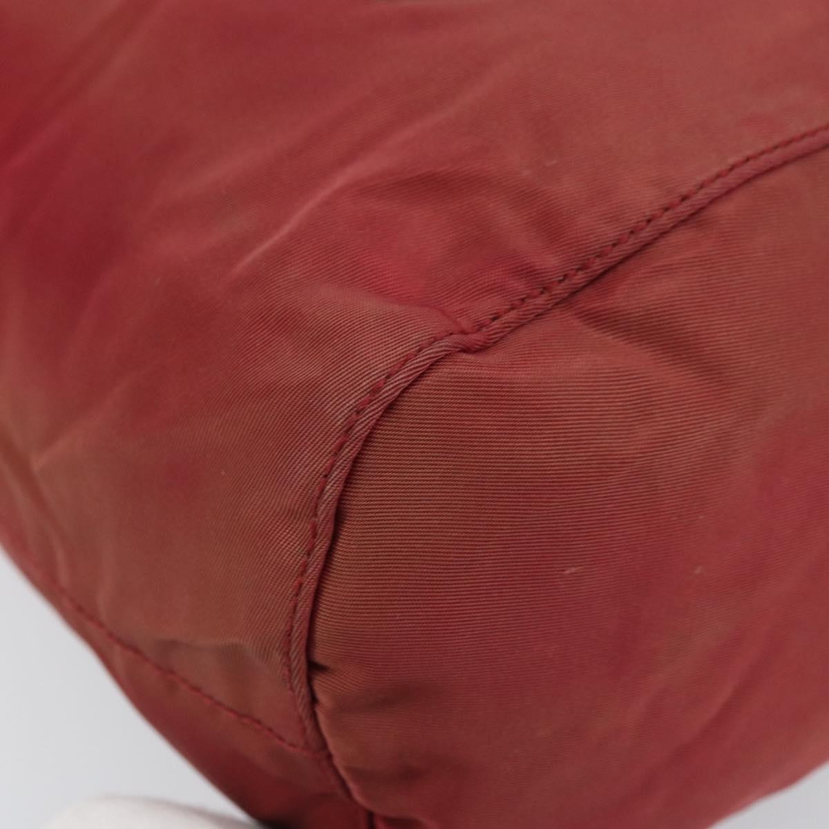 PRADA Drawstring Pouch Nylon Red Auth hk3533