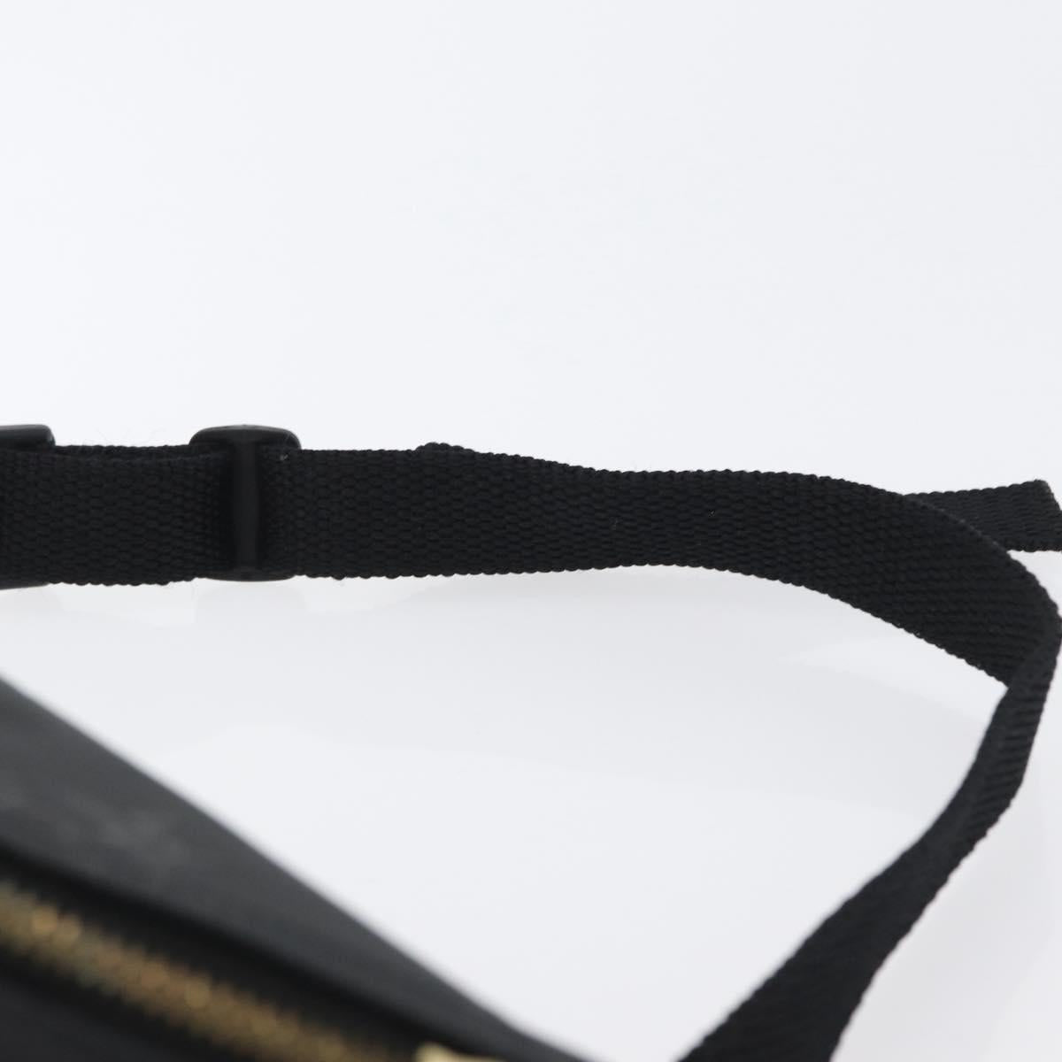 MCM Logogram Vicetos Waist bag PVC Black Gold Auth hk3543