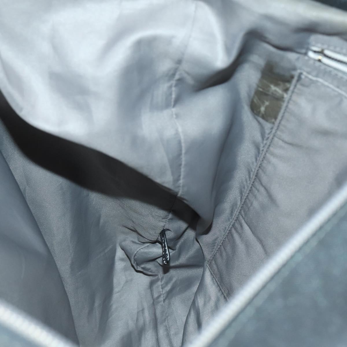 CHANEL Tote Bag Nylon Gray Silver CC Auth hk3544