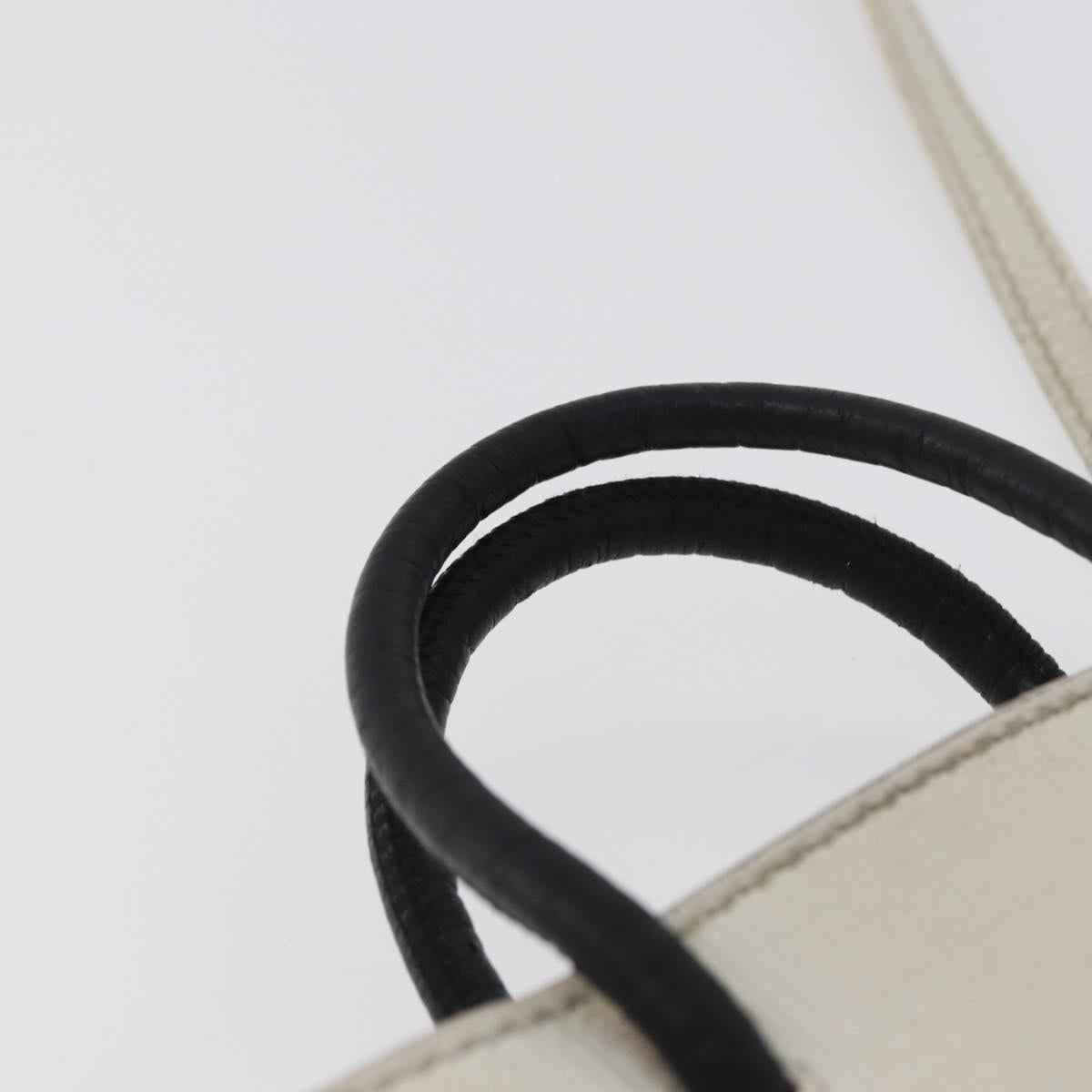 BALENCIAGA Shopping Phone Holder Shoulder Bag Leather White 593826 Auth hk3545