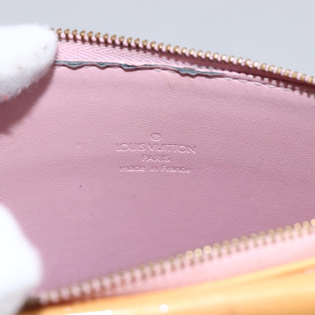 LOUIS VUITTON Monogram Vernis Motto Pouch Marshmallow Pink M91312 LV Auth hk3549