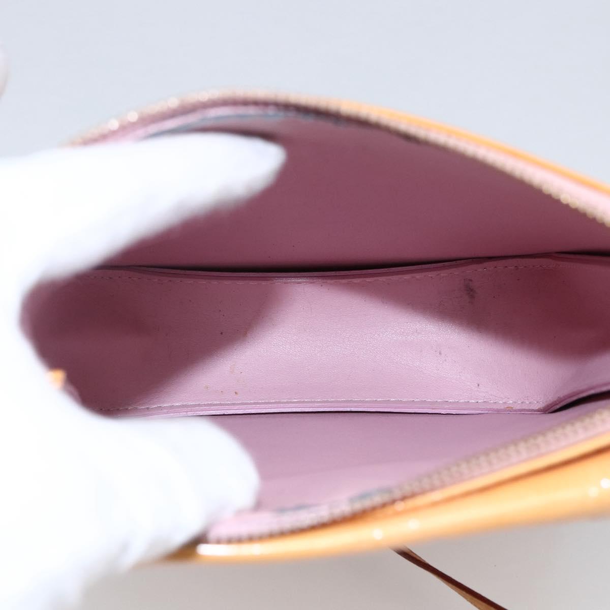 LOUIS VUITTON Monogram Vernis Motto Pouch Marshmallow Pink M91312 LV Auth hk3549
