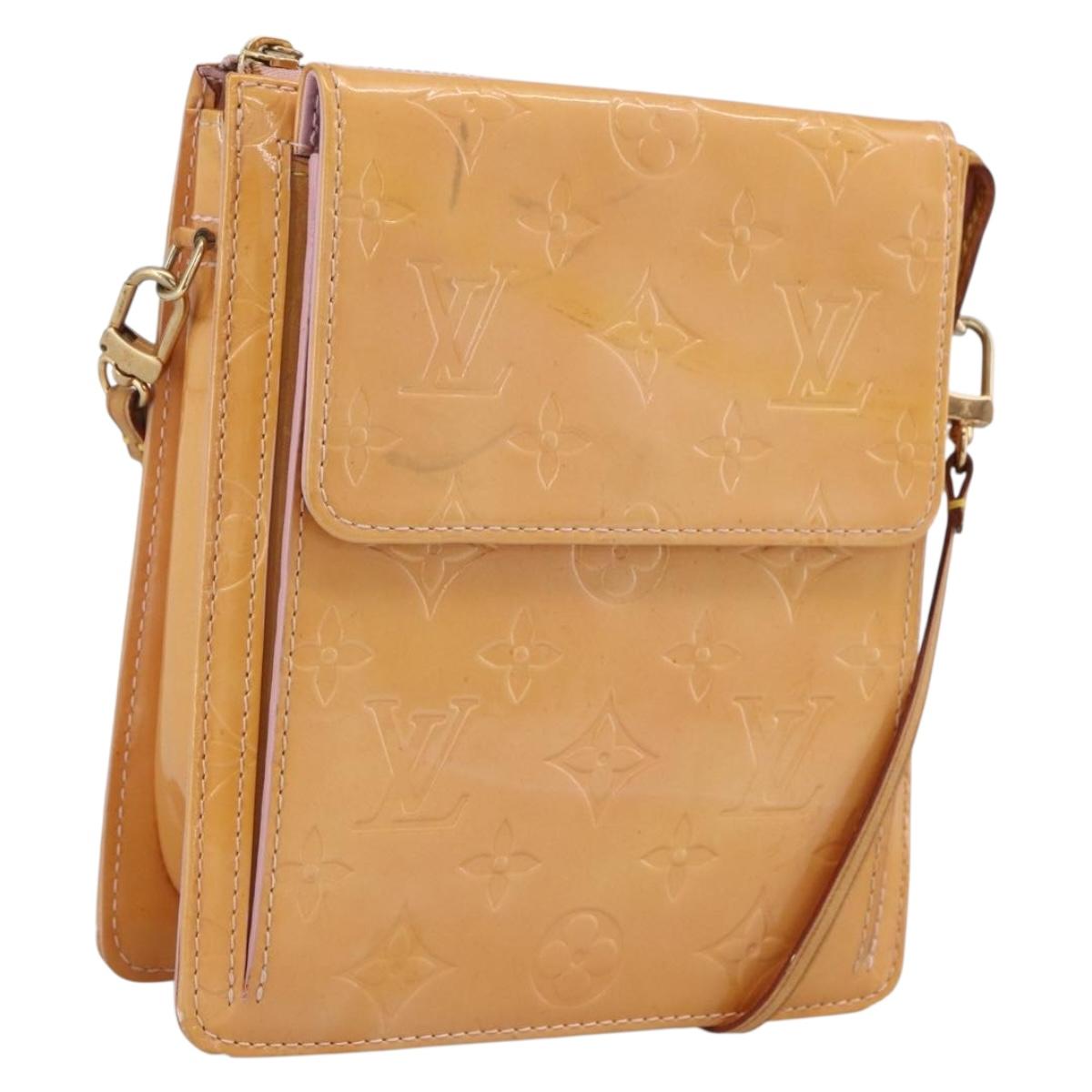 LOUIS VUITTON Monogram Vernis Motto Pouch Marshmallow Pink M91312 LV Auth hk3549