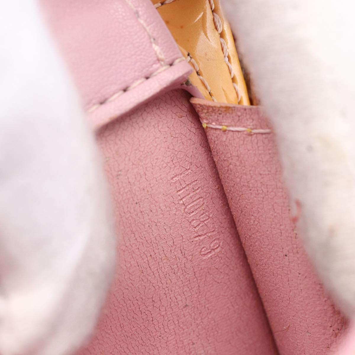 LOUIS VUITTON Monogram Vernis Motto Pouch Marshmallow Pink M91312 LV Auth hk3549