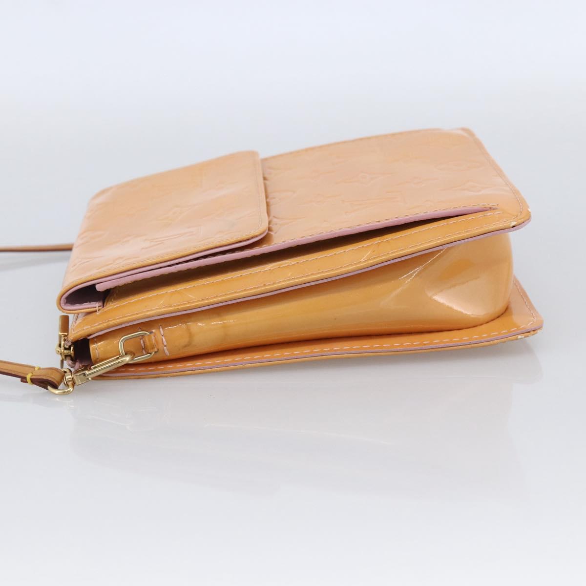LOUIS VUITTON Monogram Vernis Motto Pouch Marshmallow Pink M91312 LV Auth hk3549