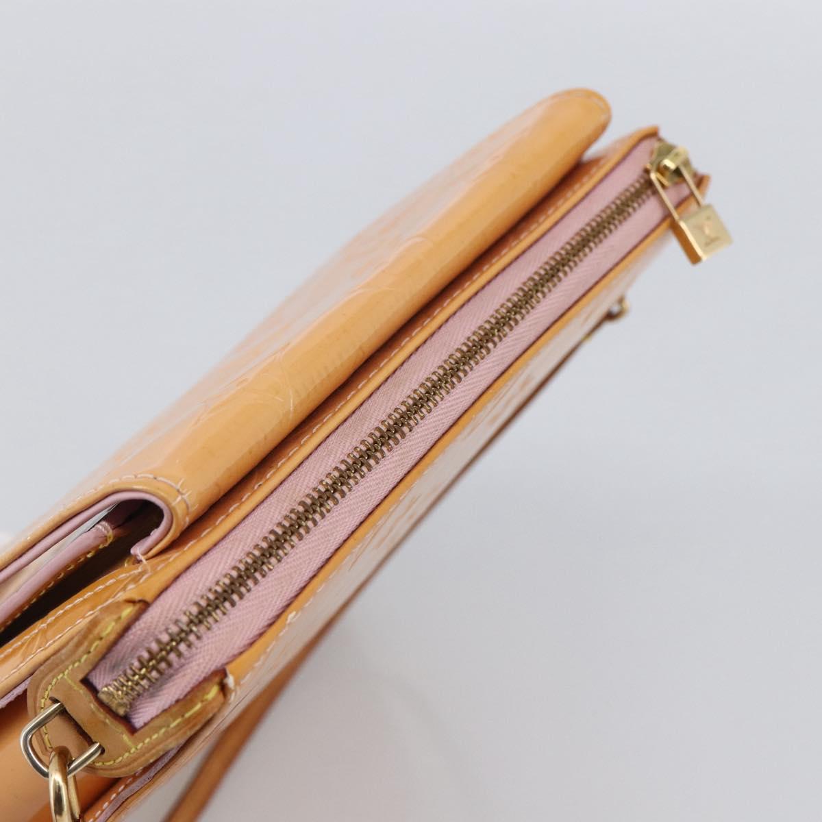 LOUIS VUITTON Monogram Vernis Motto Pouch Marshmallow Pink M91312 LV Auth hk3549