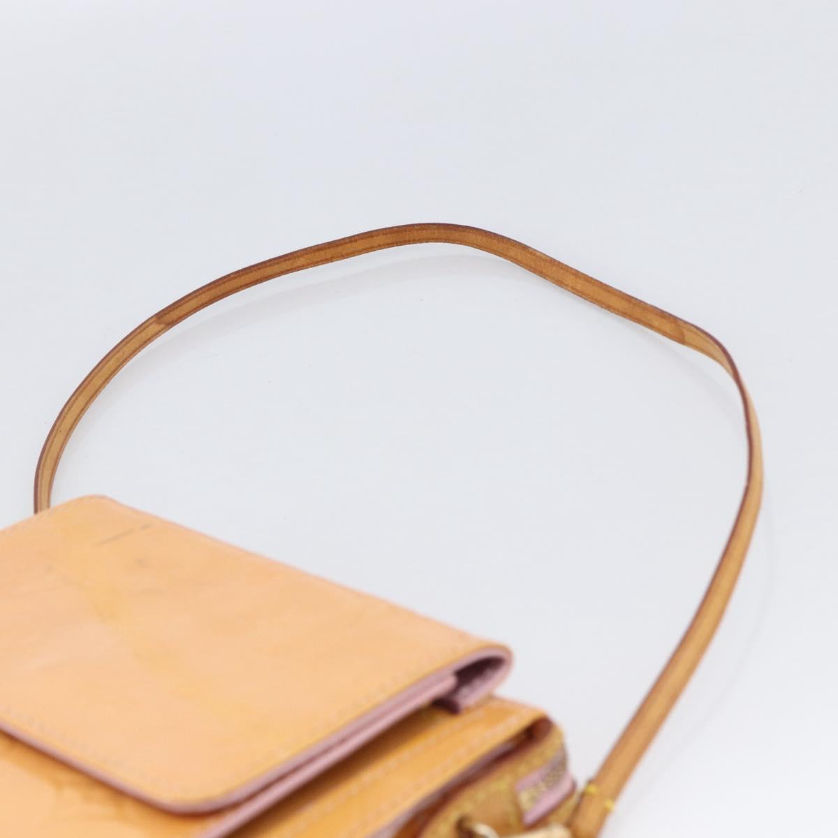 LOUIS VUITTON Monogram Vernis Motto Pouch Marshmallow Pink M91312 LV Auth hk3549