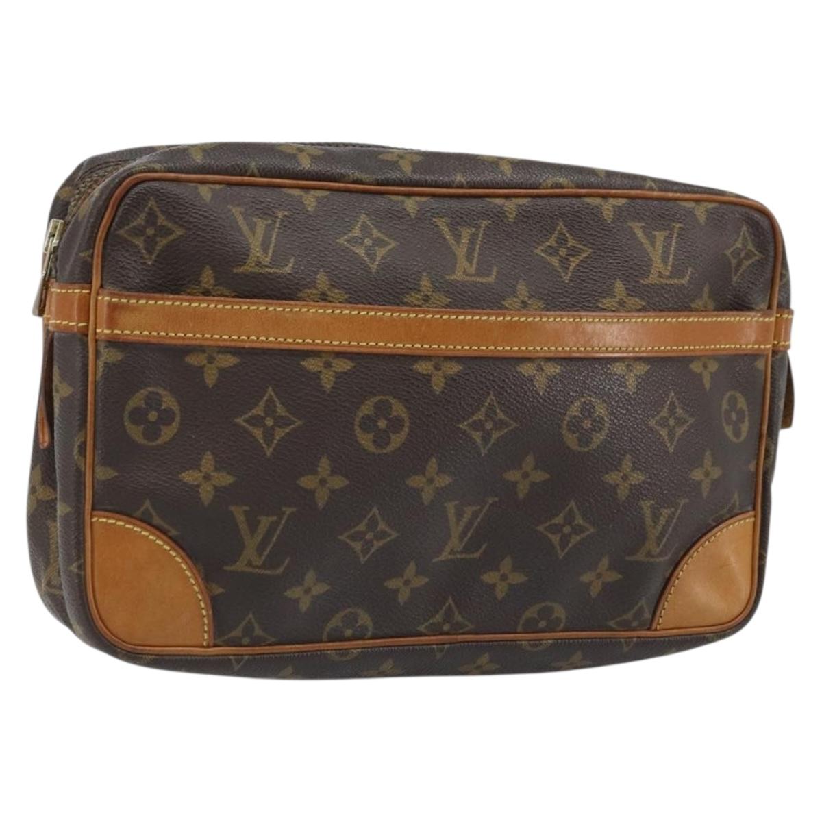 LOUIS VUITTON Monogram Compiegne 28 Clutch Bag M51845 LV Auth hk3552