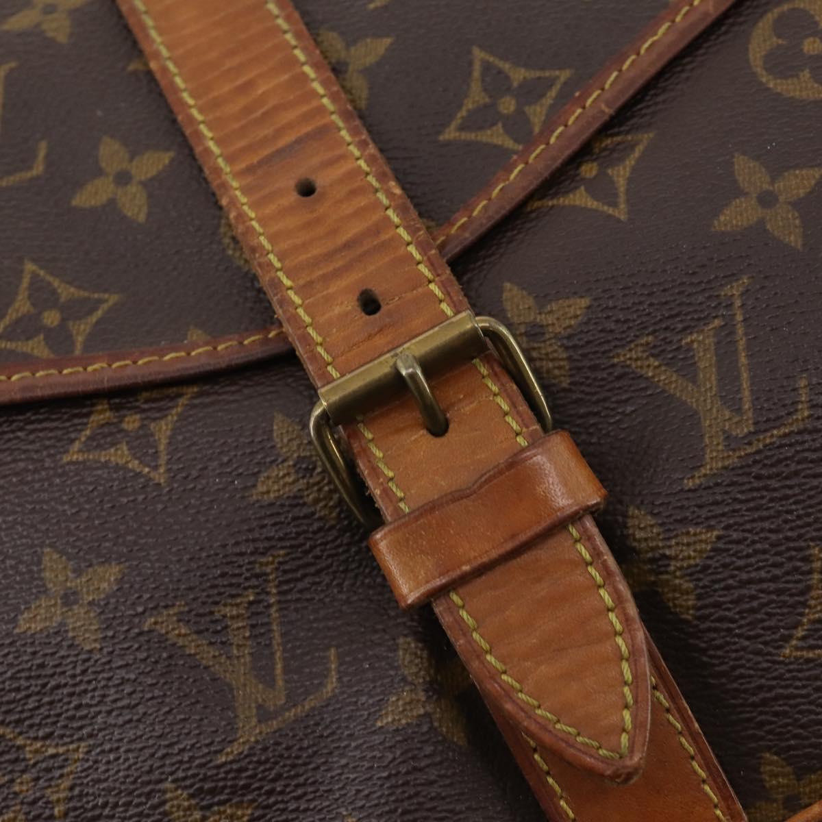 LOUIS VUITTON Monogram Saumur 35 Shoulder Bag M42254 LV Auth hk3565